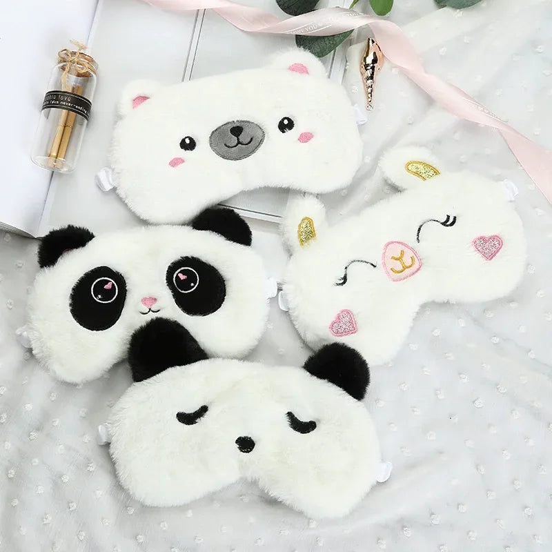 Panda and friends plush sleep masks