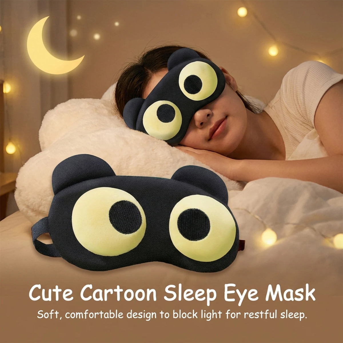 Bear plush sleep mask